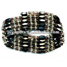 Magnetic Violet Glass Beaded wrap Bracelets & Necklace 36"